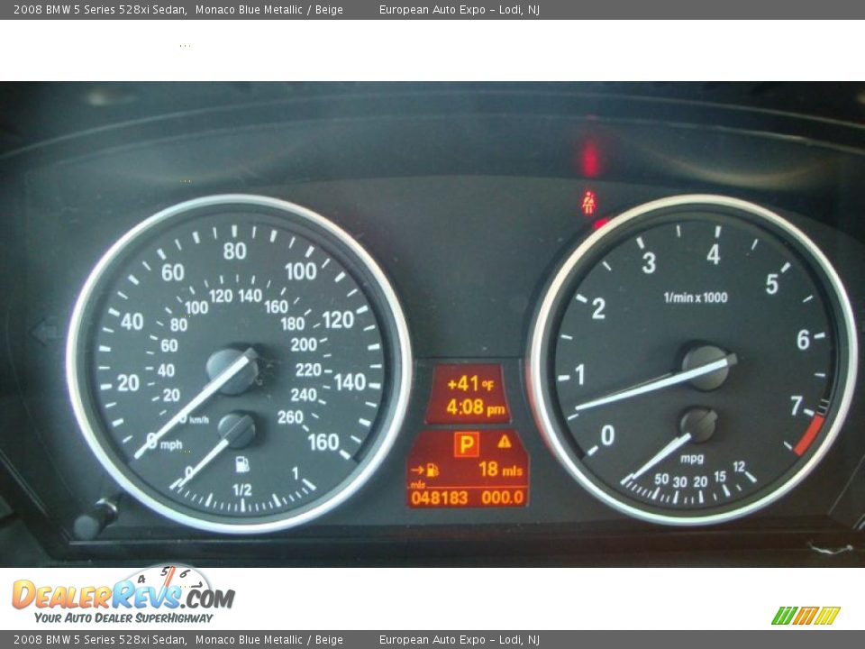 2008 BMW 5 Series 528xi Sedan Monaco Blue Metallic / Beige Photo #6