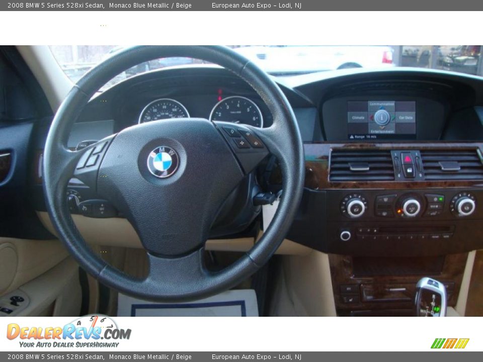 2008 BMW 5 Series 528xi Sedan Monaco Blue Metallic / Beige Photo #10