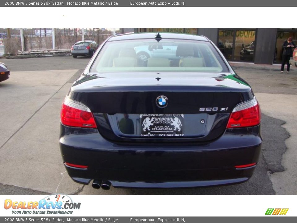 2008 BMW 5 Series 528xi Sedan Monaco Blue Metallic / Beige Photo #16