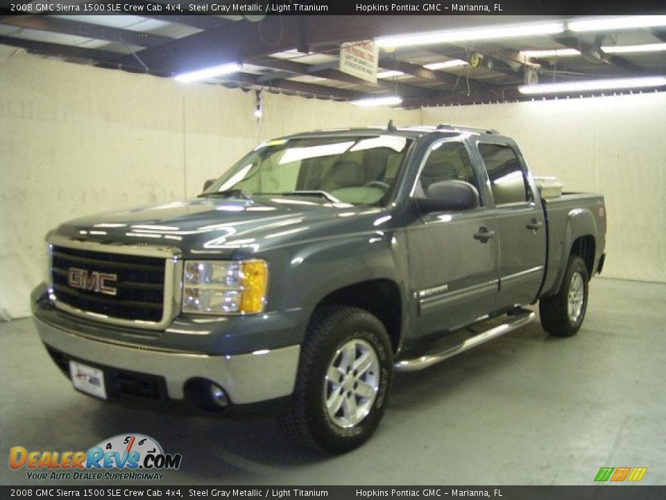 2008 GMC Sierra 1500 SLE Crew Cab 4x4 Steel Gray Metallic / Light Titanium Photo #1