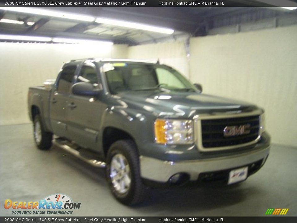 2008 GMC Sierra 1500 SLE Crew Cab 4x4 Steel Gray Metallic / Light Titanium Photo #2