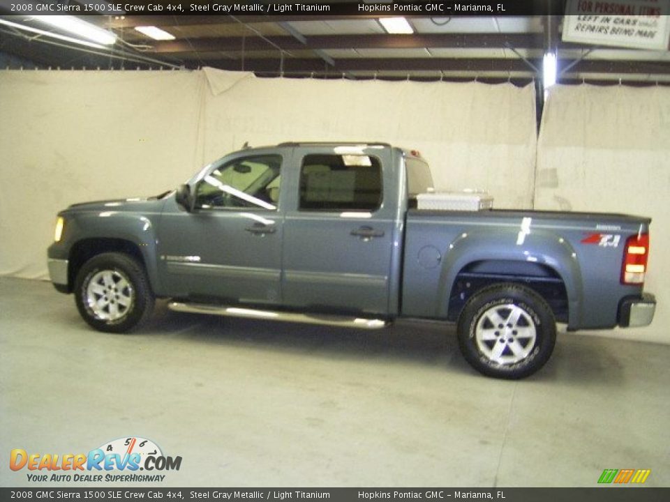2008 GMC Sierra 1500 SLE Crew Cab 4x4 Steel Gray Metallic / Light Titanium Photo #7