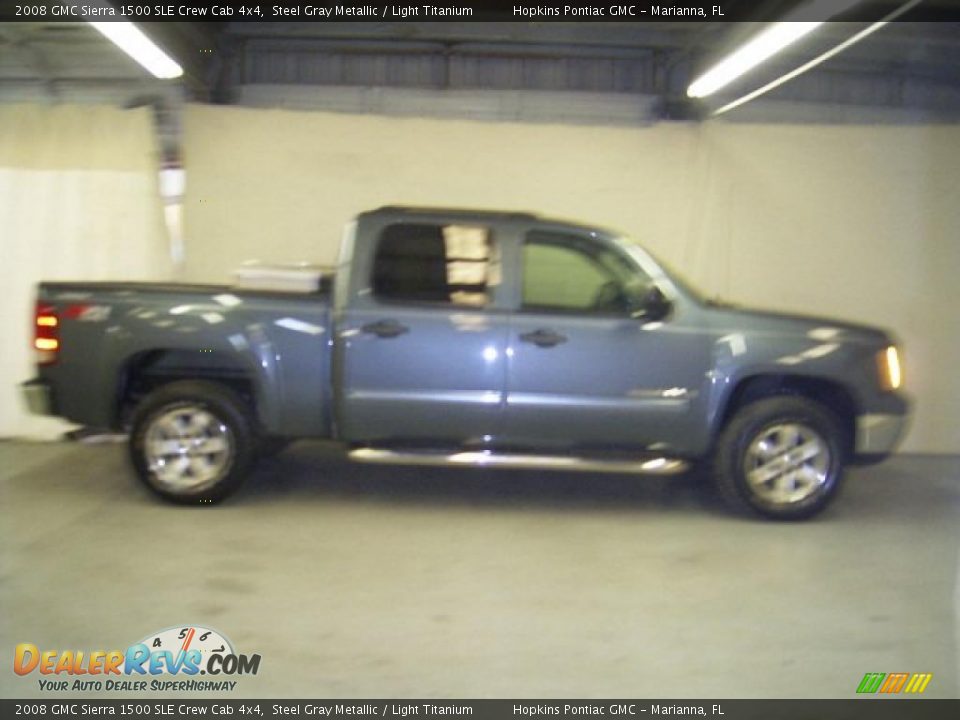 2008 GMC Sierra 1500 SLE Crew Cab 4x4 Steel Gray Metallic / Light Titanium Photo #8