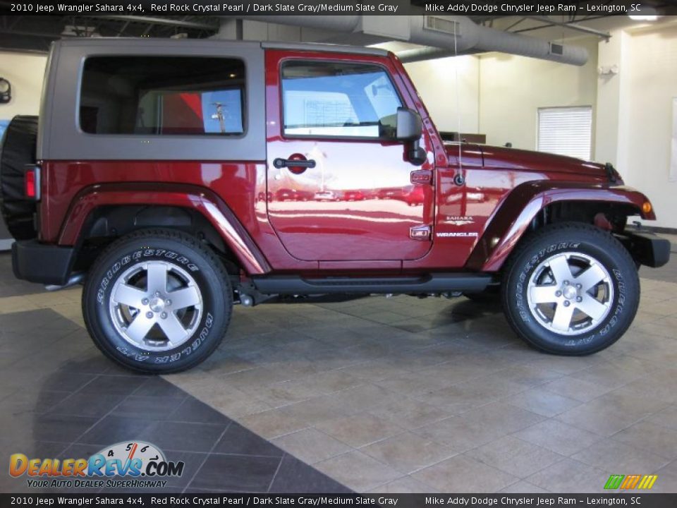 2010 Jeep Wrangler Sahara 4x4 Red Rock Crystal Pearl / Dark Slate Gray/Medium Slate Gray Photo #3