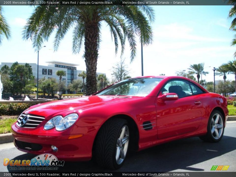 2005 Mercedes-Benz SL 500 Roadster Mars Red / designo Graphite/Black Photo #2