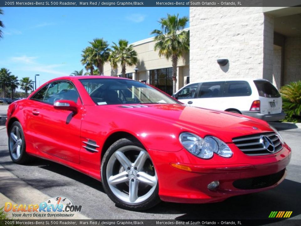 2005 Mercedes-Benz SL 500 Roadster Mars Red / designo Graphite/Black Photo #4