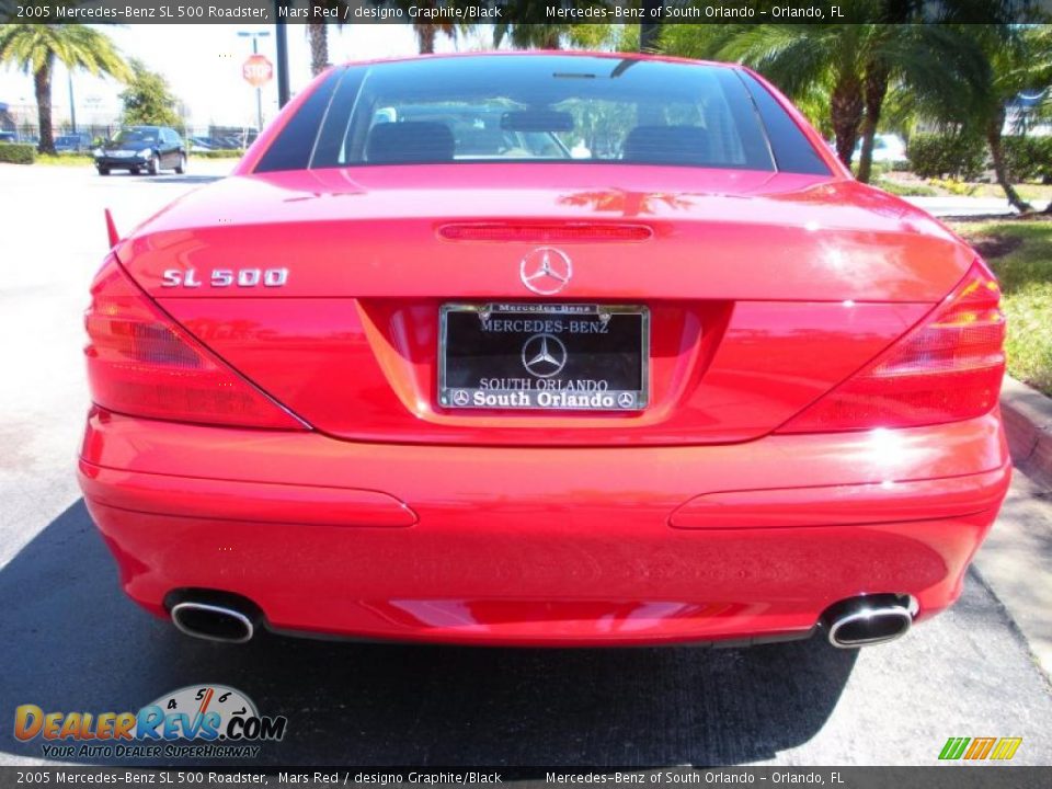 2005 Mercedes-Benz SL 500 Roadster Mars Red / designo Graphite/Black Photo #7