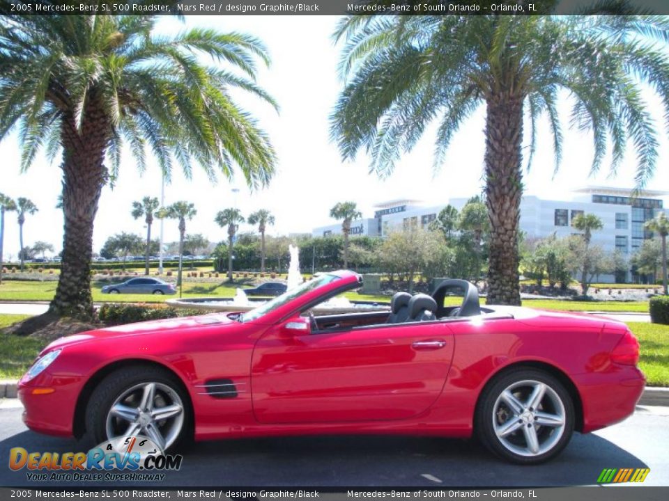 2005 Mercedes-Benz SL 500 Roadster Mars Red / designo Graphite/Black Photo #13