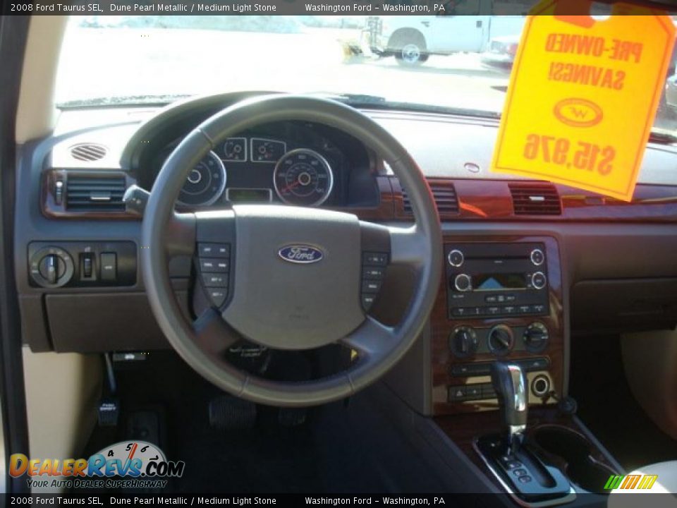 2008 Ford Taurus SEL Dune Pearl Metallic / Medium Light Stone Photo #13