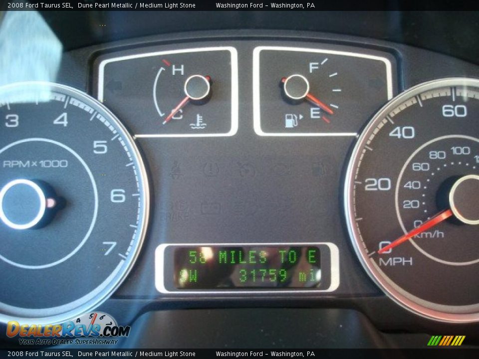 2008 Ford Taurus SEL Dune Pearl Metallic / Medium Light Stone Photo #20