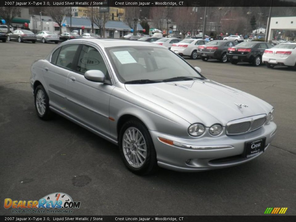 2007 Jaguar X-Type 3.0 Liquid Silver Metallic / Stone Photo #3