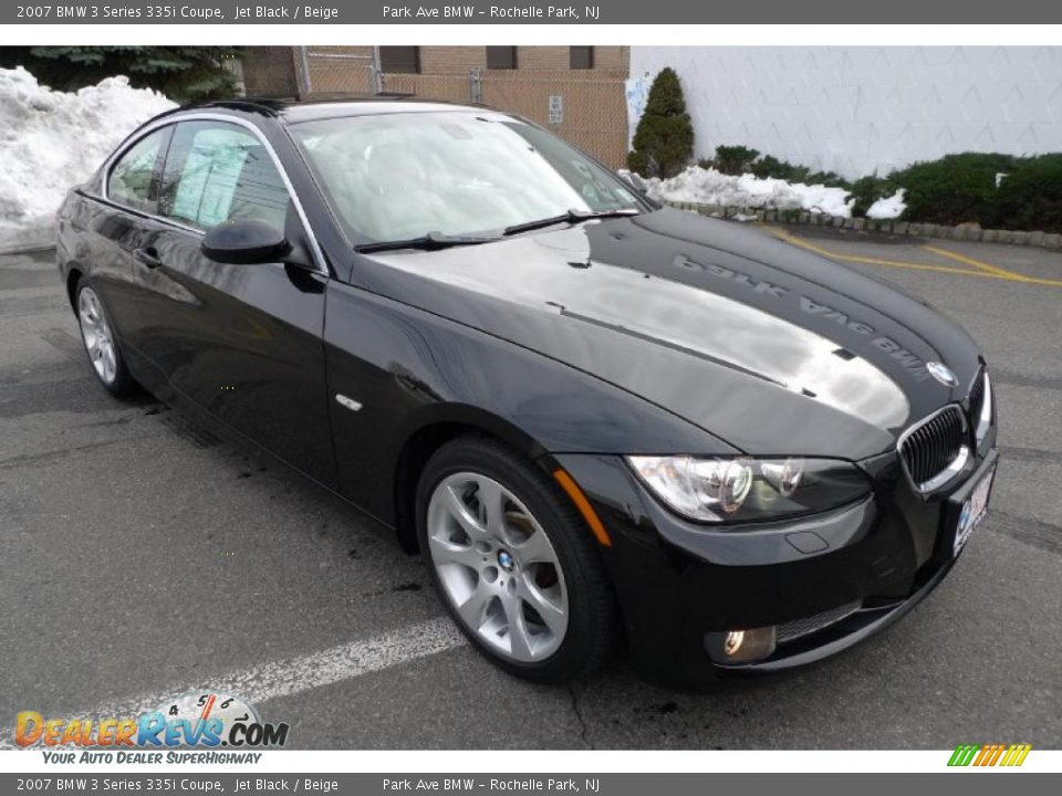 2007 BMW 3 Series 335i Coupe Jet Black / Beige Photo #2