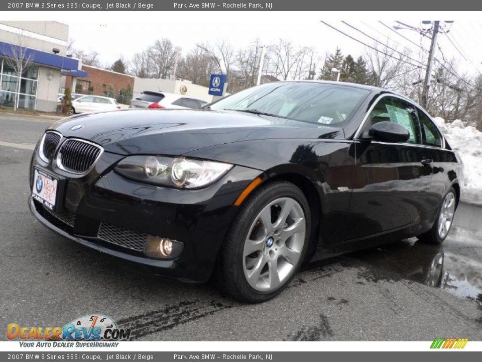 2007 BMW 3 Series 335i Coupe Jet Black / Beige Photo #13
