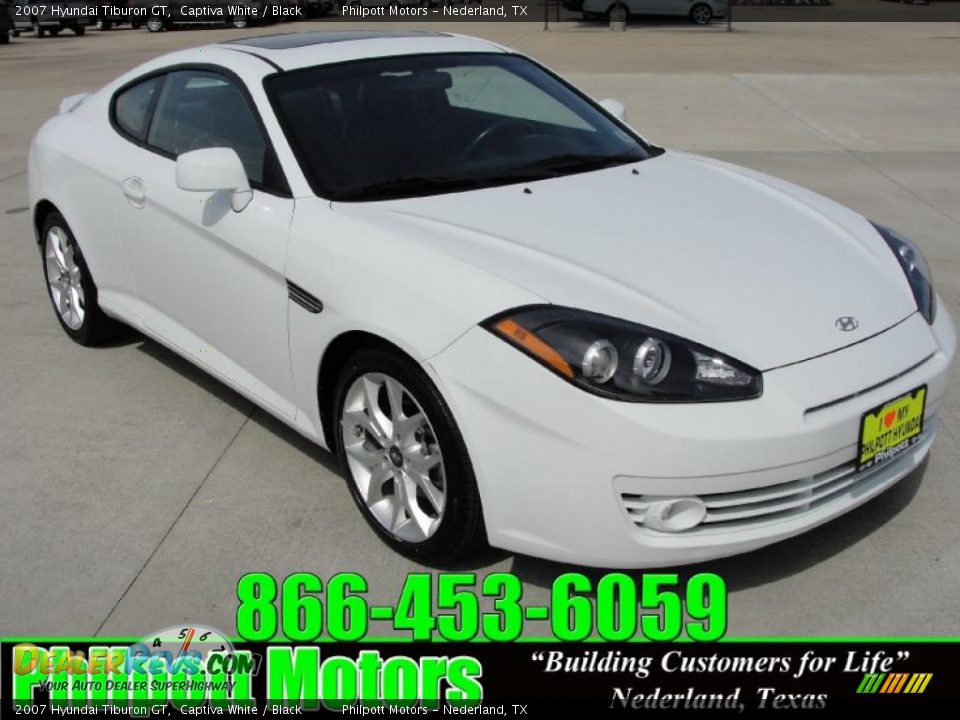 2007 Hyundai Tiburon GT Captiva White / Black Photo #1