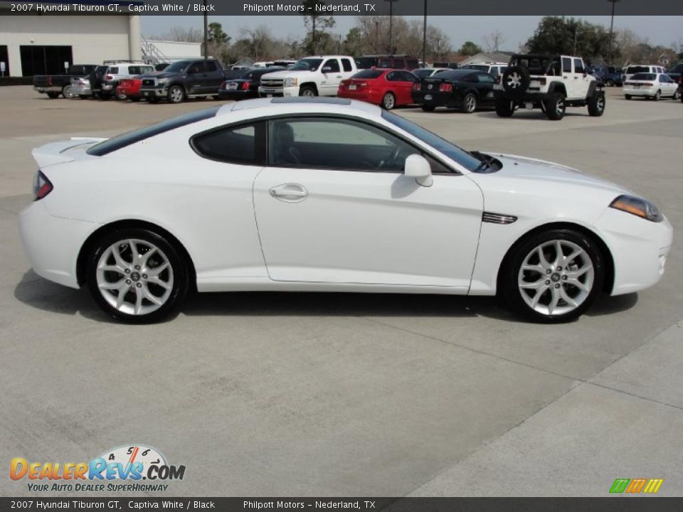 2007 Hyundai Tiburon GT Captiva White / Black Photo #2