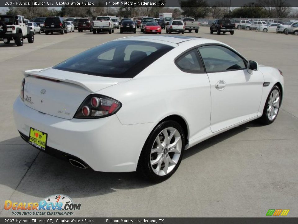 2007 Hyundai Tiburon GT Captiva White / Black Photo #3