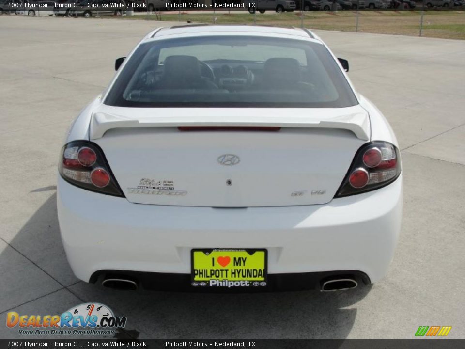 2007 Hyundai Tiburon GT Captiva White / Black Photo #4