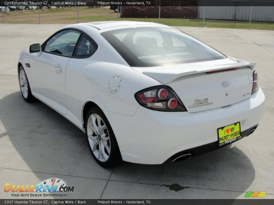 2007 Hyundai Tiburon GT Captiva White / Black Photo #5