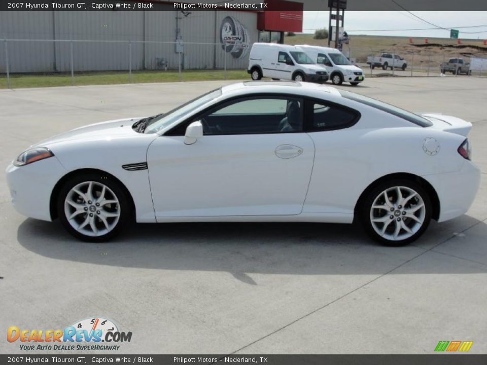 2007 Hyundai Tiburon GT Captiva White / Black Photo #6