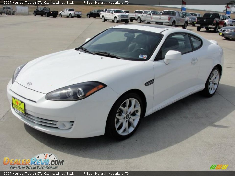 2007 Hyundai Tiburon GT Captiva White / Black Photo #7