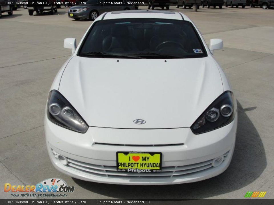 2007 Hyundai Tiburon GT Captiva White / Black Photo #8