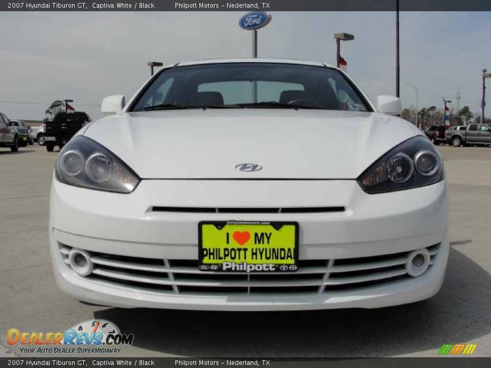 2007 Hyundai Tiburon GT Captiva White / Black Photo #9