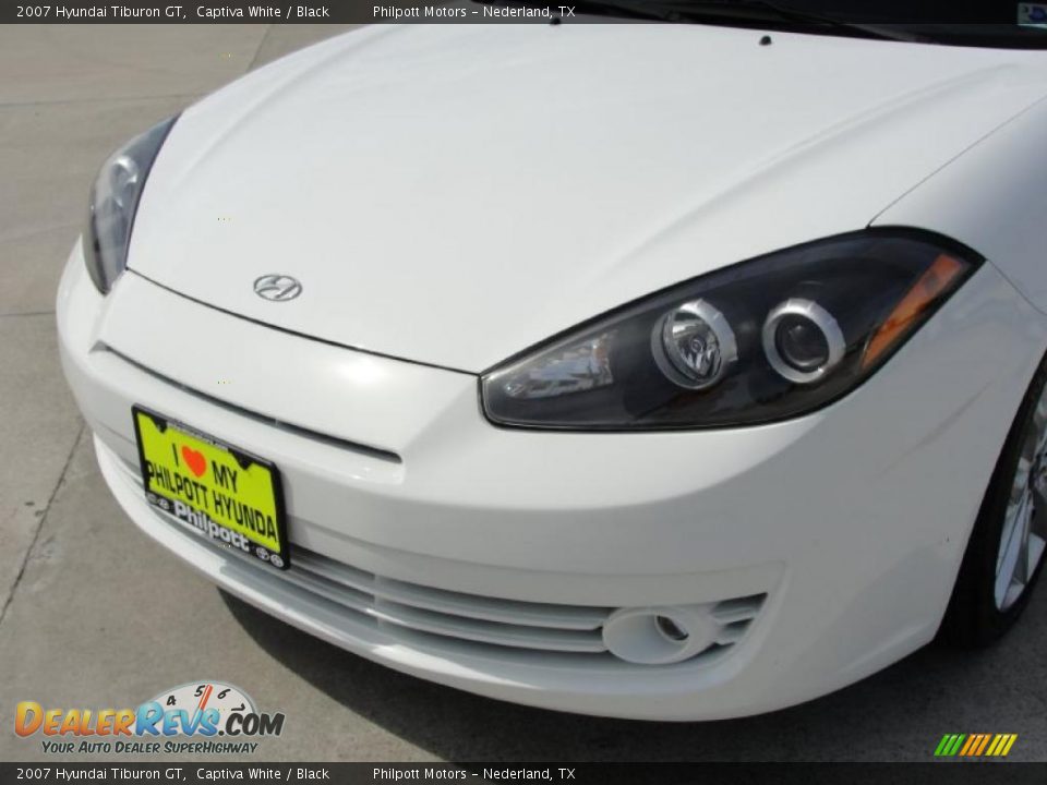 2007 Hyundai Tiburon GT Captiva White / Black Photo #12