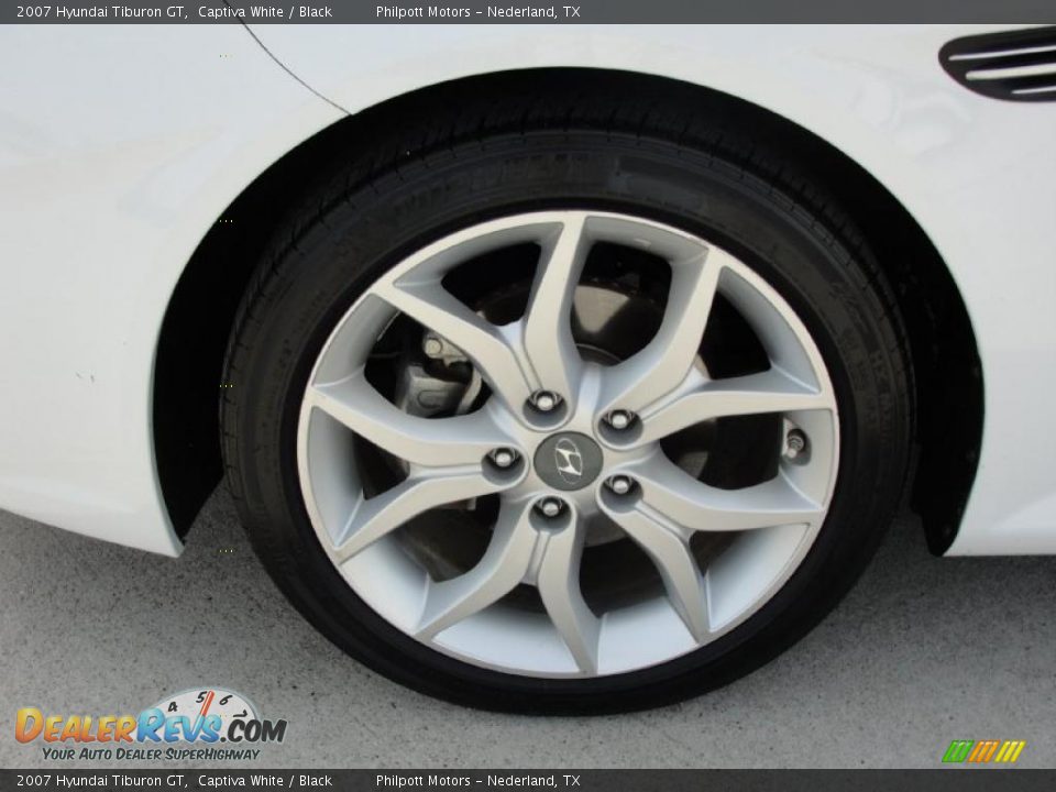 2007 Hyundai Tiburon GT Captiva White / Black Photo #14