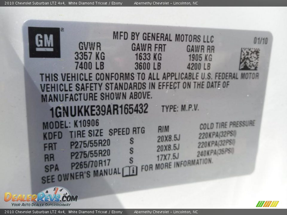 2010 Chevrolet Suburban LTZ 4x4 White Diamond Tricoat / Ebony Photo #6