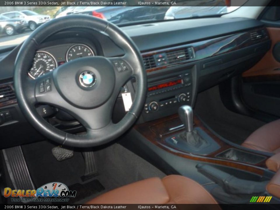 2006 BMW 3 Series 330i Sedan Jet Black / Terra/Black Dakota Leather Photo #7