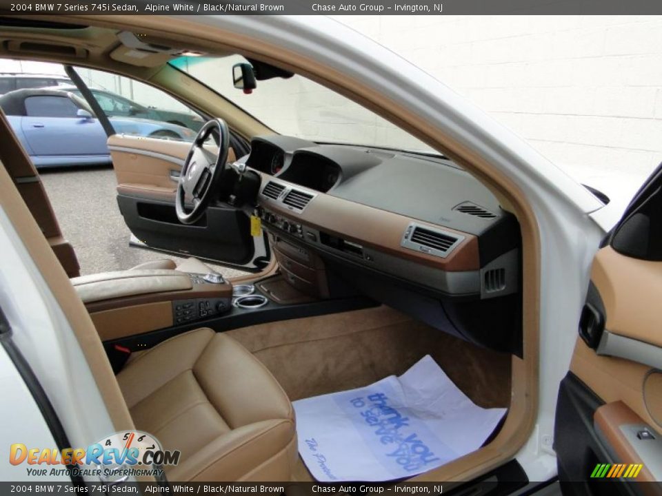 2004 BMW 7 Series 745i Sedan Alpine White / Black/Natural Brown Photo #15