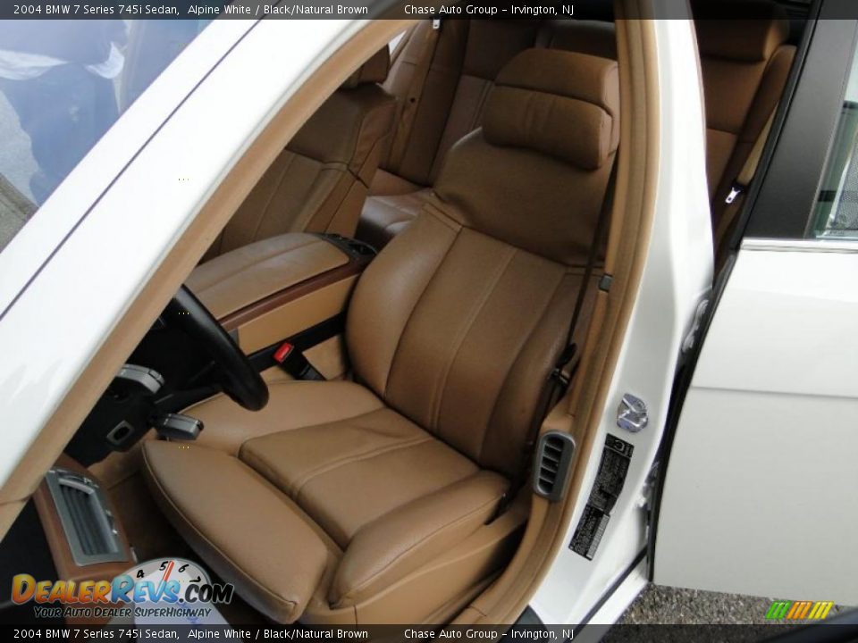 2004 BMW 7 Series 745i Sedan Alpine White / Black/Natural Brown Photo #19