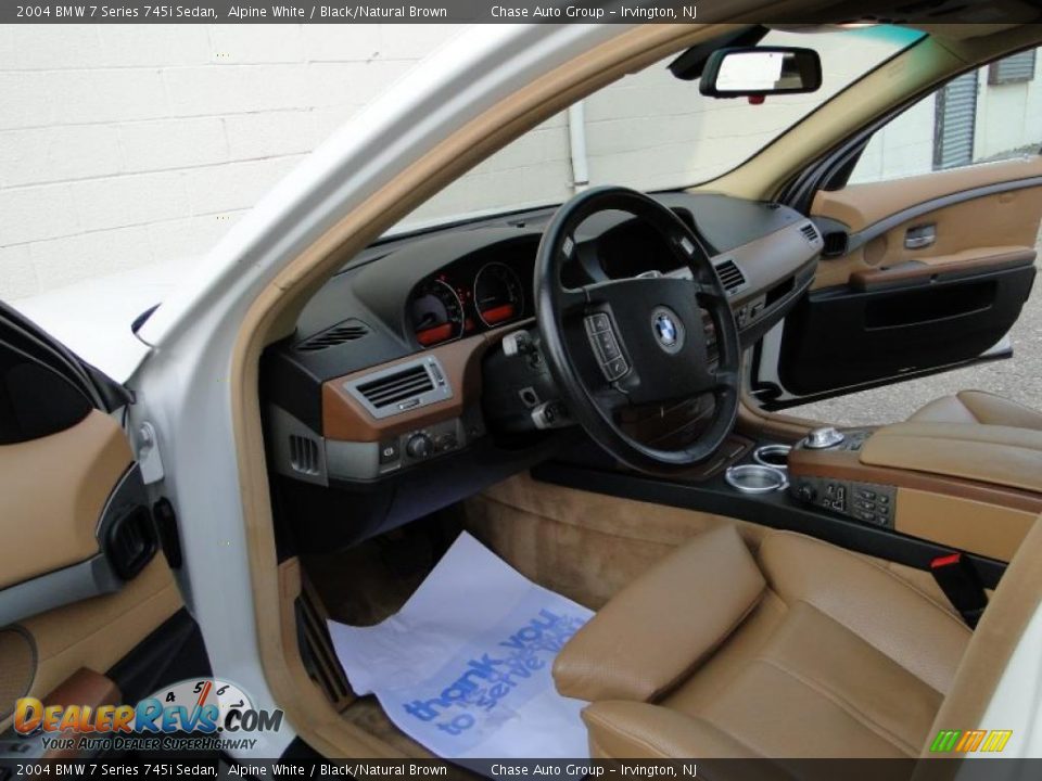 2004 BMW 7 Series 745i Sedan Alpine White / Black/Natural Brown Photo #20