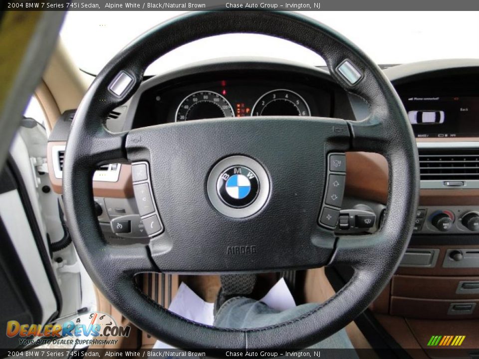 2004 BMW 7 Series 745i Sedan Alpine White / Black/Natural Brown Photo #24