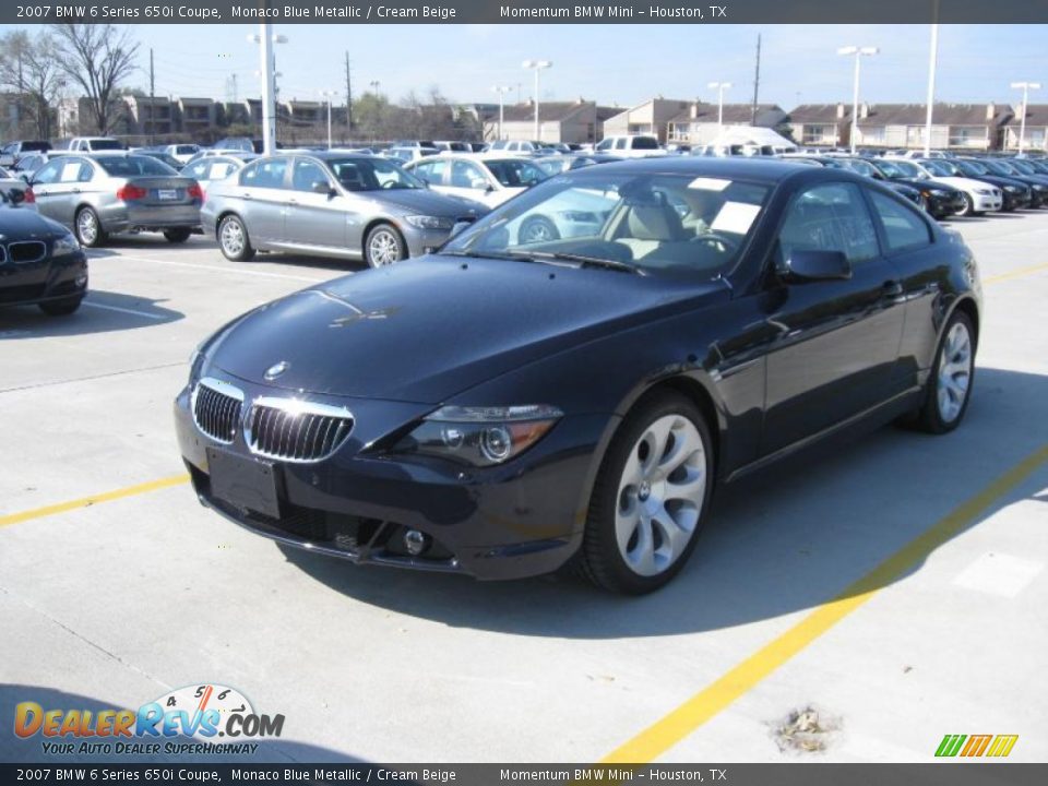 2007 BMW 6 Series 650i Coupe Monaco Blue Metallic / Cream Beige Photo #1