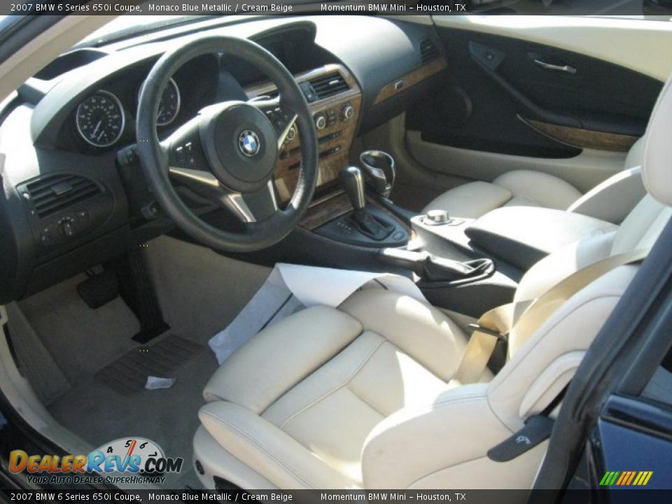 2007 BMW 6 Series 650i Coupe Monaco Blue Metallic / Cream Beige Photo #2
