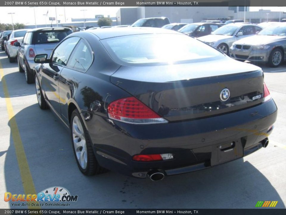 2007 BMW 6 Series 650i Coupe Monaco Blue Metallic / Cream Beige Photo #3