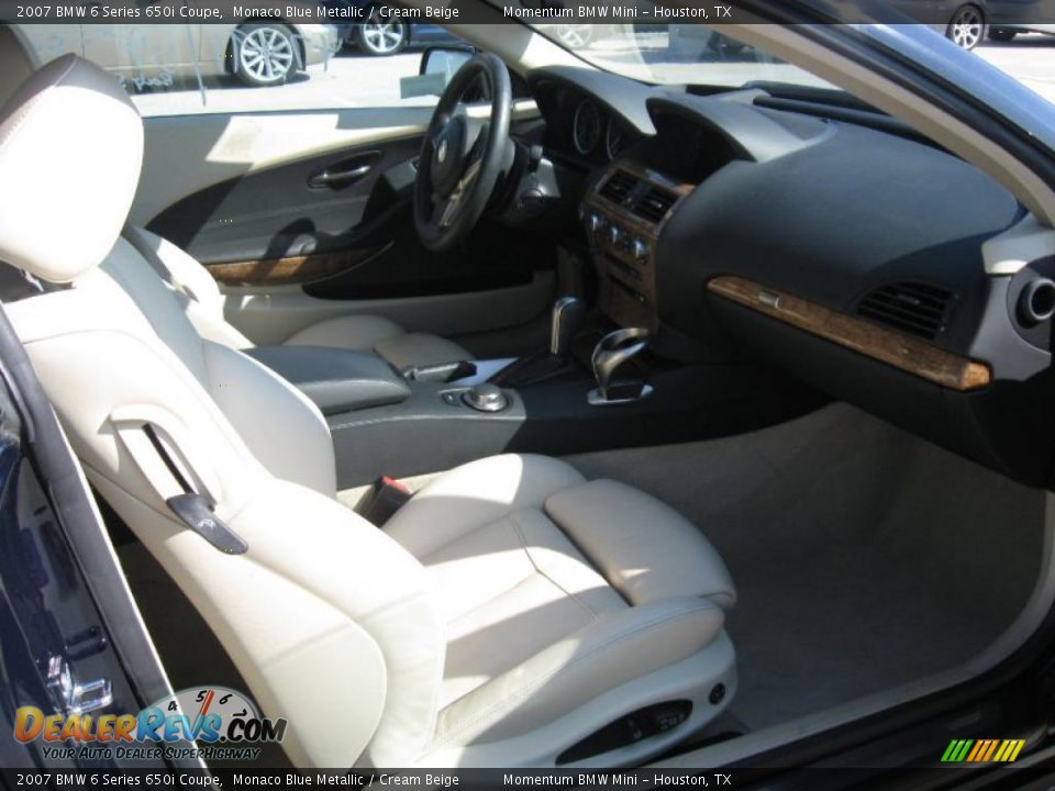 2007 BMW 6 Series 650i Coupe Monaco Blue Metallic / Cream Beige Photo #5