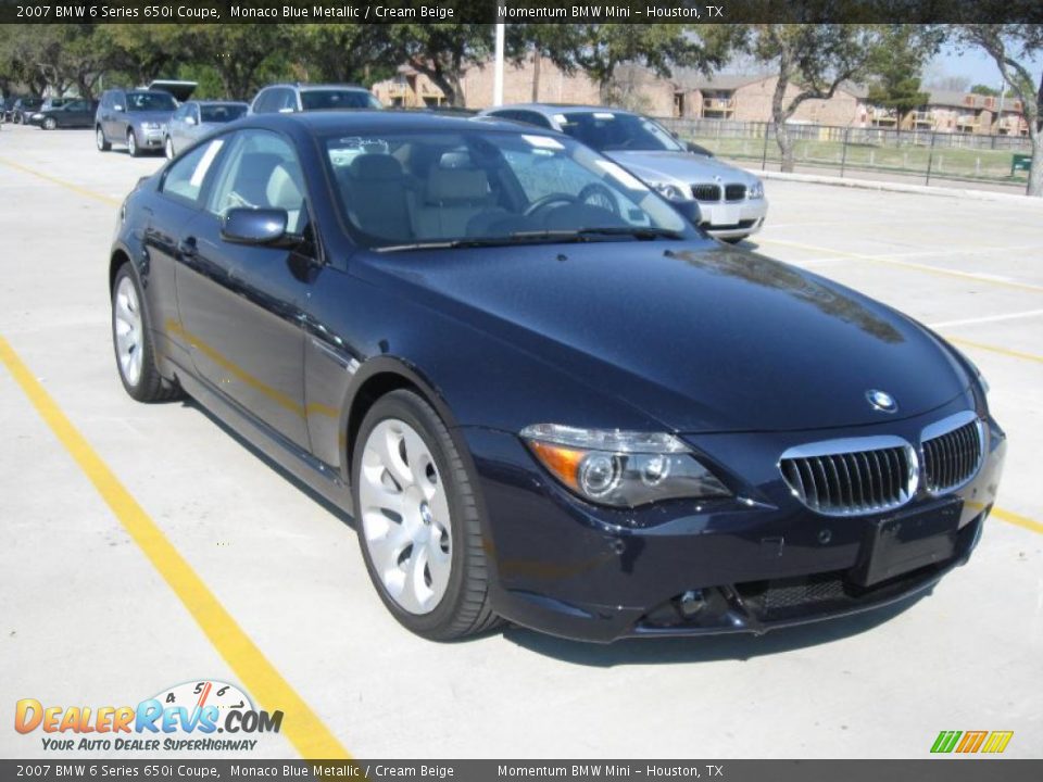 2007 BMW 6 Series 650i Coupe Monaco Blue Metallic / Cream Beige Photo #6