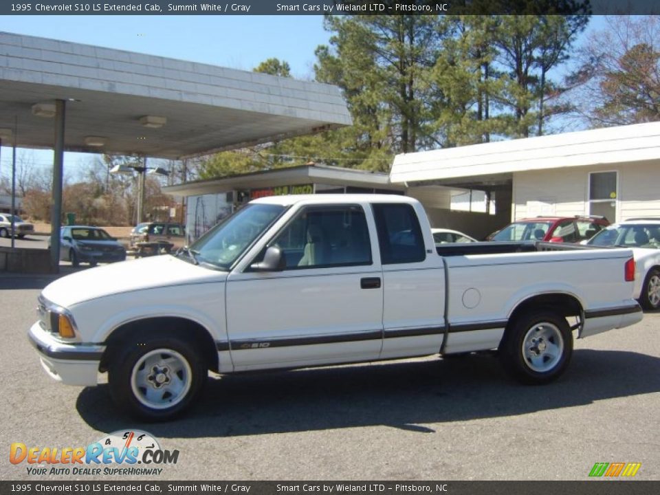 1995 Chevrolet S10 LS Extended Cab Summit White / Gray Photo #7