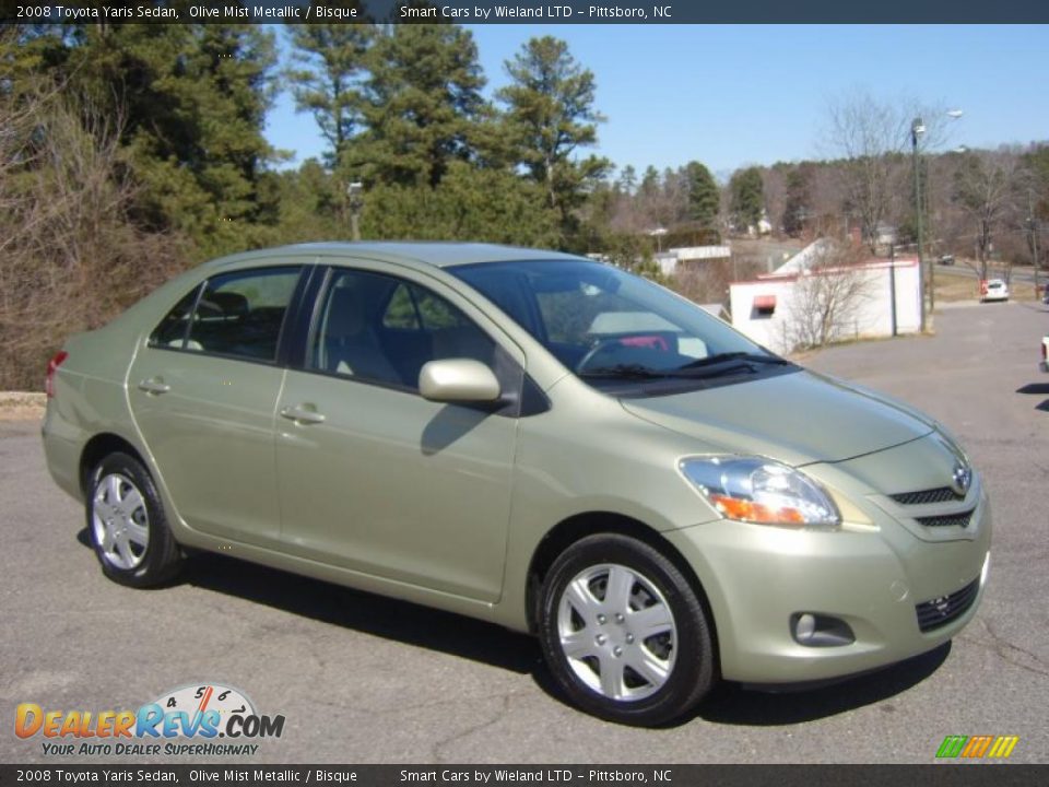 2008 Toyota Yaris Sedan Olive Mist Metallic / Bisque Photo #3