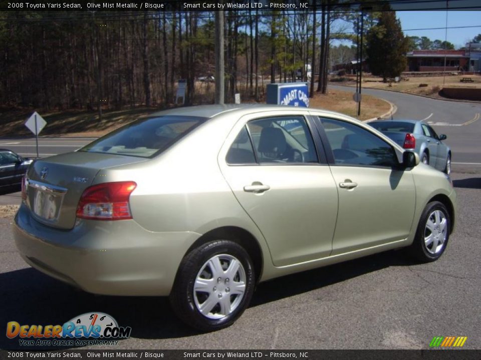 2008 Toyota Yaris Sedan Olive Mist Metallic / Bisque Photo #4