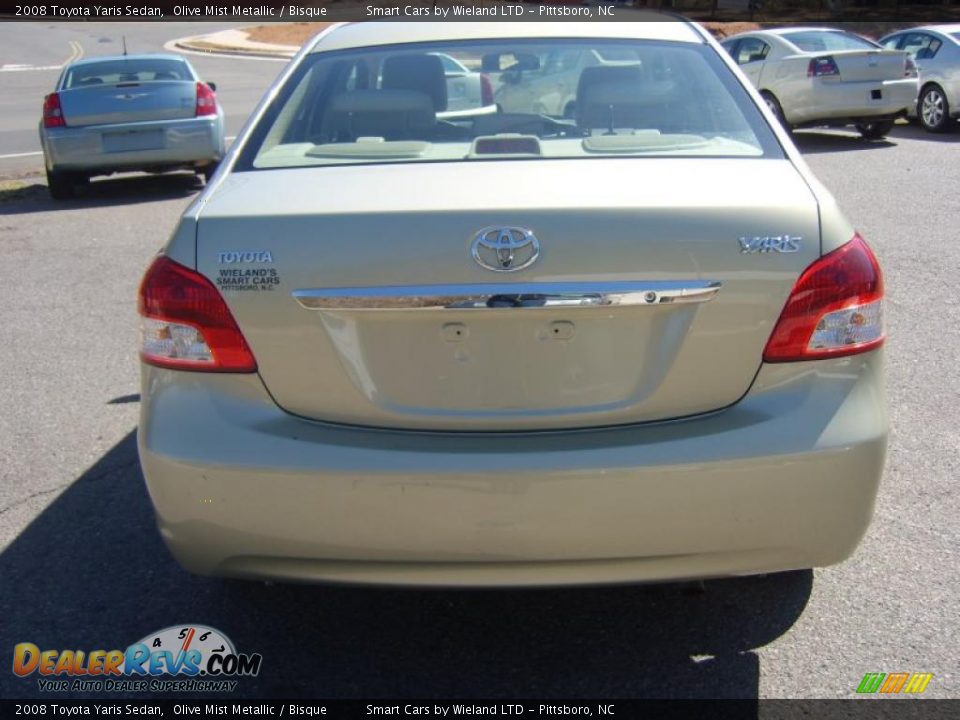 2008 Toyota Yaris Sedan Olive Mist Metallic / Bisque Photo #5