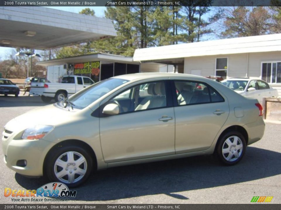 2008 Toyota Yaris Sedan Olive Mist Metallic / Bisque Photo #7