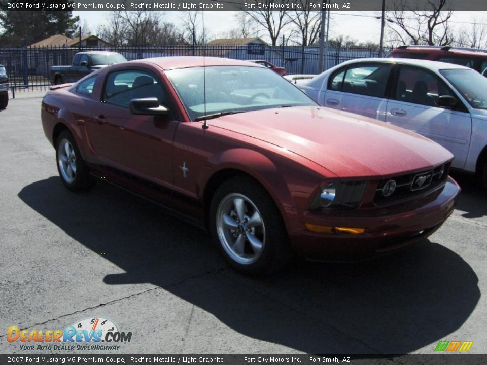 2007 Ford Mustang V6 Premium Coupe Redfire Metallic / Light Graphite Photo #4