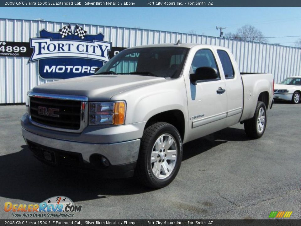 2008 GMC Sierra 1500 SLE Extended Cab Silver Birch Metallic / Ebony Photo #1
