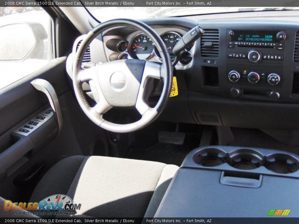 2008 GMC Sierra 1500 SLE Extended Cab Silver Birch Metallic / Ebony Photo #8