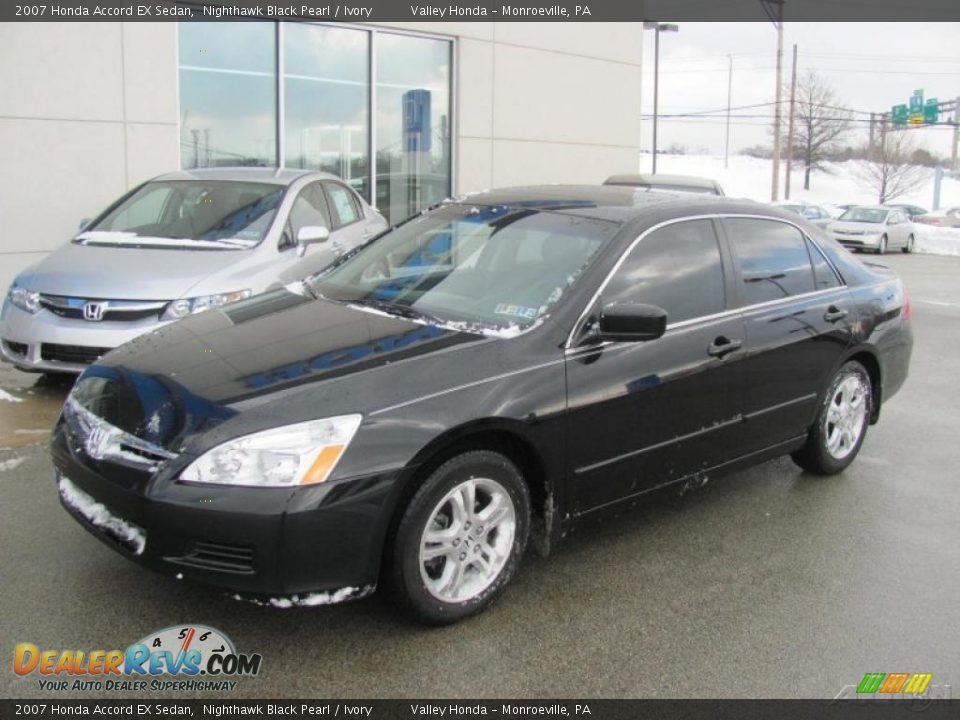 2007 Honda Accord EX Sedan Nighthawk Black Pearl / Ivory Photo #2