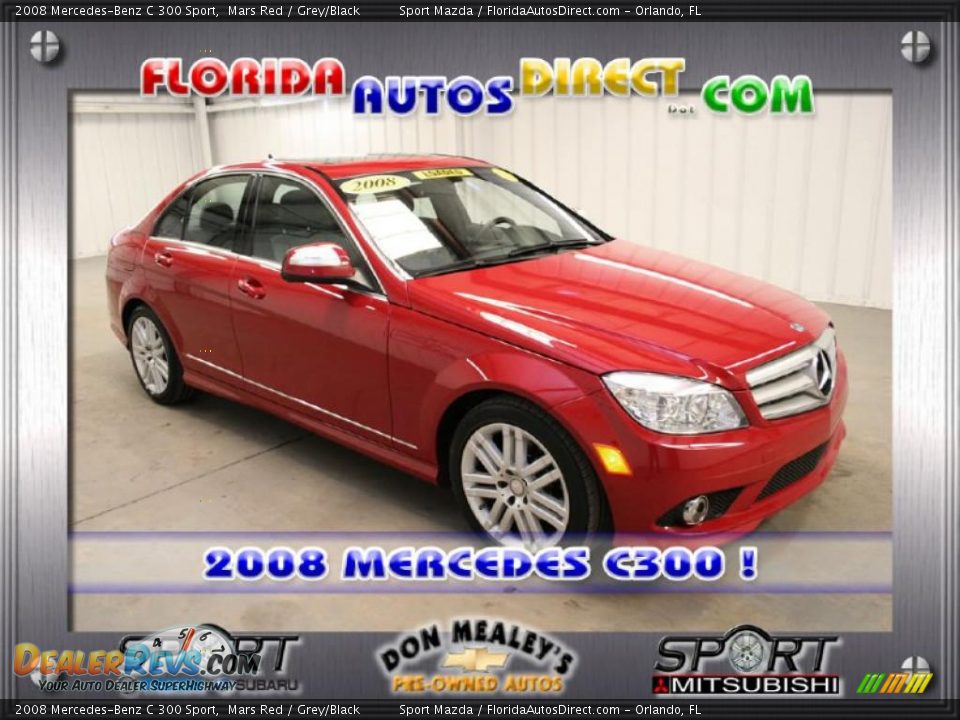 2008 Mercedes-Benz C 300 Sport Mars Red / Grey/Black Photo #1