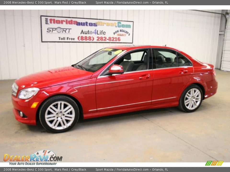 2008 Mercedes-Benz C 300 Sport Mars Red / Grey/Black Photo #8